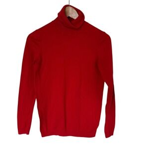 Gap Turtleneck Sweater‎ Women M Red Good Silk Blend Long Sleeve Knit